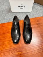 Berluti Black calfskin Leather Shoes-Berluti Man Business Leather Shoes